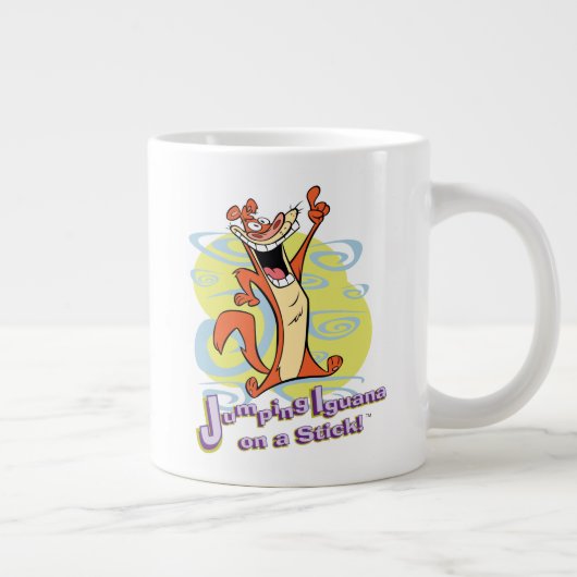 Jumping Igauna auf einem Stick!™ Jumbo-Tasse (Rechts)