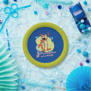 Jumping Igauna auf einem Stick!™ Pappteller