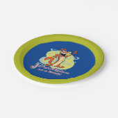 Jumping Igauna auf einem Stick!™ Pappteller (Schrägansicht)