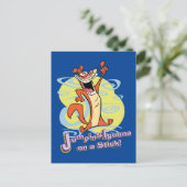 Jumping Igauna auf einem Stick!™ Postkarte (Stehend Vorderseite)