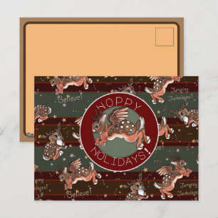 Jumping Jackalope Hoppy Holidays Urlaub Feiertagspostkarte