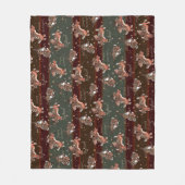 Jumping Jackalope Weihnachten Fleecedecke (Vorderseite)