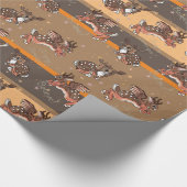 Jumping Jackalope Weihnachts Wrapping Papa Geschenkpapier (Ecke)