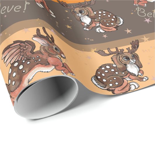 Jumping Jackalope Weihnachts Wrapping Papa Geschenkpapier (Rolleneckpunkt)