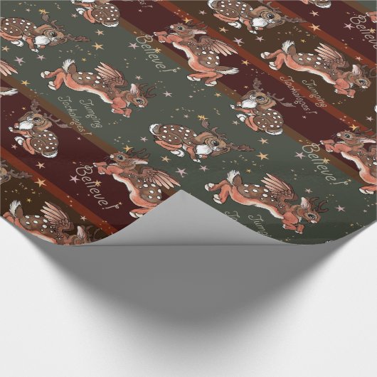 Jumping Jackalope Weihnachts Wrapping Papa Geschenkpapier (Ecke)