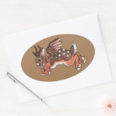 Jumping Jackalope/Worpletinger Ovaler Aufkleber (Umschlag)