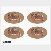 Jumping Jackalope/Worpletinger Ovaler Aufkleber (Blatt)