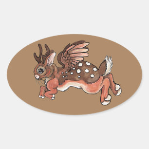 Jumping Jackalope/Worpletinger Ovaler Aufkleber