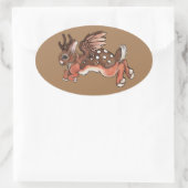 Jumping Jackalope/Worpletinger Ovaler Aufkleber (Tasche)