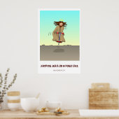 Jumping Jesus auf einem Pogo-Stick Poster (Küche)