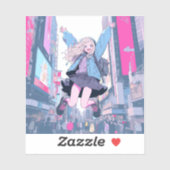 Jumping JK シール|寿司娘 Seal GenerativeAI Aufkleber (Blatt)