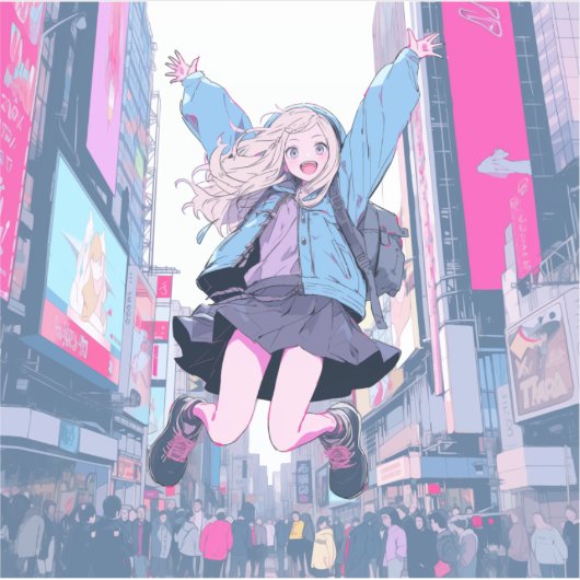 Jumping JK シール|寿司娘 Seal GenerativeAI Aufkleber (Vorderseite)