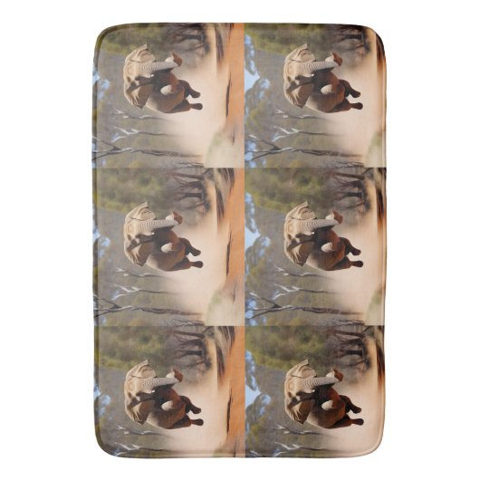 "Jumping Joy: The Animated Elephants' Leap" Badematte (Vorderseite Vertikal)