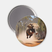 "Jumping Joy: The Animated Elephants' Leap" Magnet (Vorderseite/Rückseite)