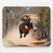 "Jumping Joy: The Animated Elephants' Leap" Mousepad (Vorne)