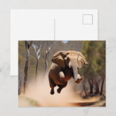 "Jumping Joy: The Animated Elephants' Leap" Postkarte (Vorne/Hinten)