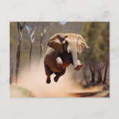 "Jumping Joy: The Animated Elephants' Leap" Postkarte (Vorderseite)
