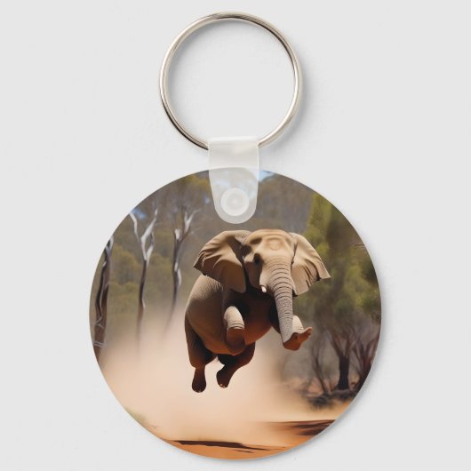 "Jumping Joy: The Animated Elephants' Leap" Schlüsselanhänger (Vorderseite)