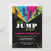 Jumping Jubilation: Trampolin Park Geburtstag Einladung (Vorderseite)