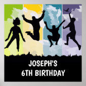 Jumping Kids Trampolin Geburtstagsparty Banner Poster (Vorne)