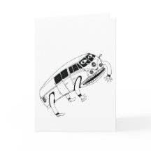 Jumping Kombi Van Illustration Grußkarte