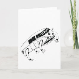Jumping Kombi Van Illustration Grußkarte Karte