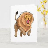 Jumping Lion Karte (Gelbe Blume)