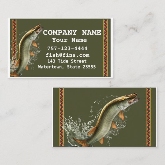 Jumping Muskie Visitenkarte (Vorne/Hinten)