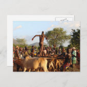 Jumping of the Bulls Zeremonie Postkarte (Vorne/Hinten)