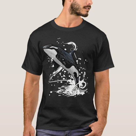 Jumping Orca Killer Whale T-Shirt (Vorderseite)