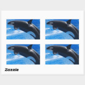 Jumping Orca Whale Rechteckiger Aufkleber (Blatt)