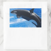 Jumping Orca Whale Rechteckiger Aufkleber (Tasche)