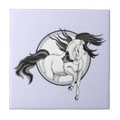 Jumping Out ~ Pferd und Schmetterling Fliese (Vorderseite)