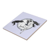 Jumping Out ~ Pferd und Schmetterling Fliese (Seite)