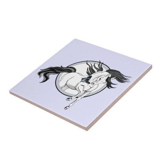 Jumping Out ~ Pferd und Schmetterling Fliese (Seite)