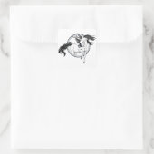 Jumping Out ~ Pferd und Schmetterling Quadratischer Aufkleber (Tasche)