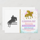 Jumping Pferd Silhouette - Wählen Sie Hintergrundf Einladung (Vorne/Hinten)
