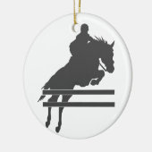 Jumping Pferd Silhouette - Wählen Sie Hintergrundf Keramik Ornament (Links)
