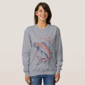 Jumping Pink Fish – Women’s Sweatshirt (Vorne ganz)