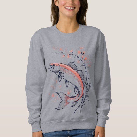 Jumping Pink Fish – Women’s Sweatshirt (Vorderseite)