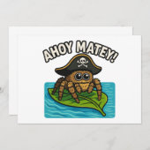 Jumping Pirate Spider Adventure Captain Webbeard Einladung (Vorne/Hinten)