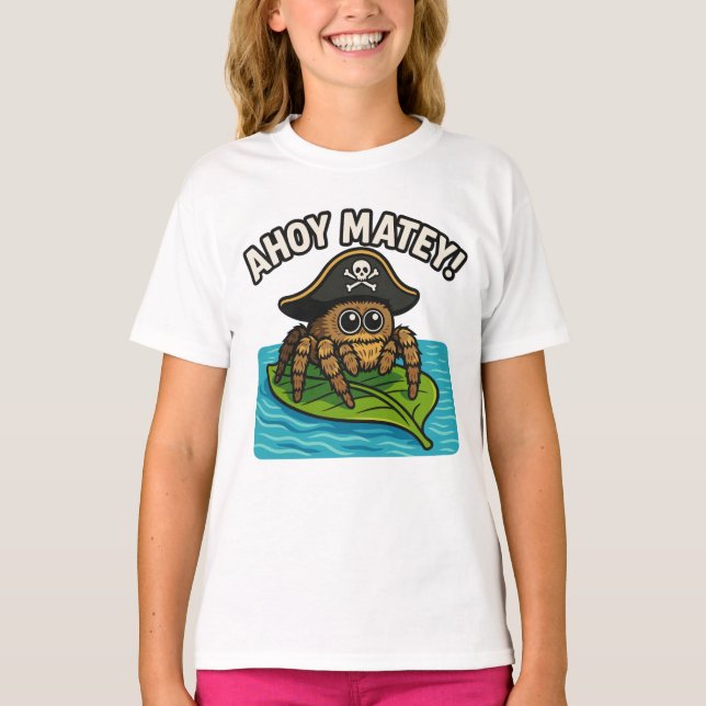 Jumping Pirate Spider Adventure Captain Webbeard T-Shirt (Vorderseite)