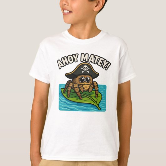 Jumping Pirate Spider Adventure Captain Webbeard T-Shirt (Vorderseite)