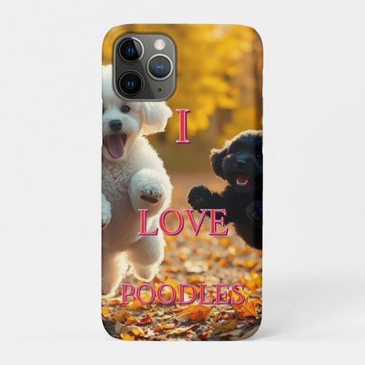 Jumping Poodle Puppies Case-Mate iPhone Hülle (Rückseite)