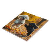 Jumping Poodle Puppies Fliese (Seite)