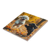 Jumping Poodle Puppies Fliese (Seite)