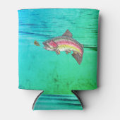 Jumping Rainbow Trout Fly Fishing Dosenkühler (Vorderseite)