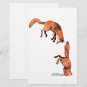 Jumping Red Fox Briefpapier (Vorne/Hinten)