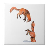 Jumping Red Fox Fliese (Vorderseite)