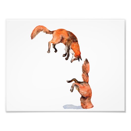 Jumping Red Fox Fotodruck (Vorne)